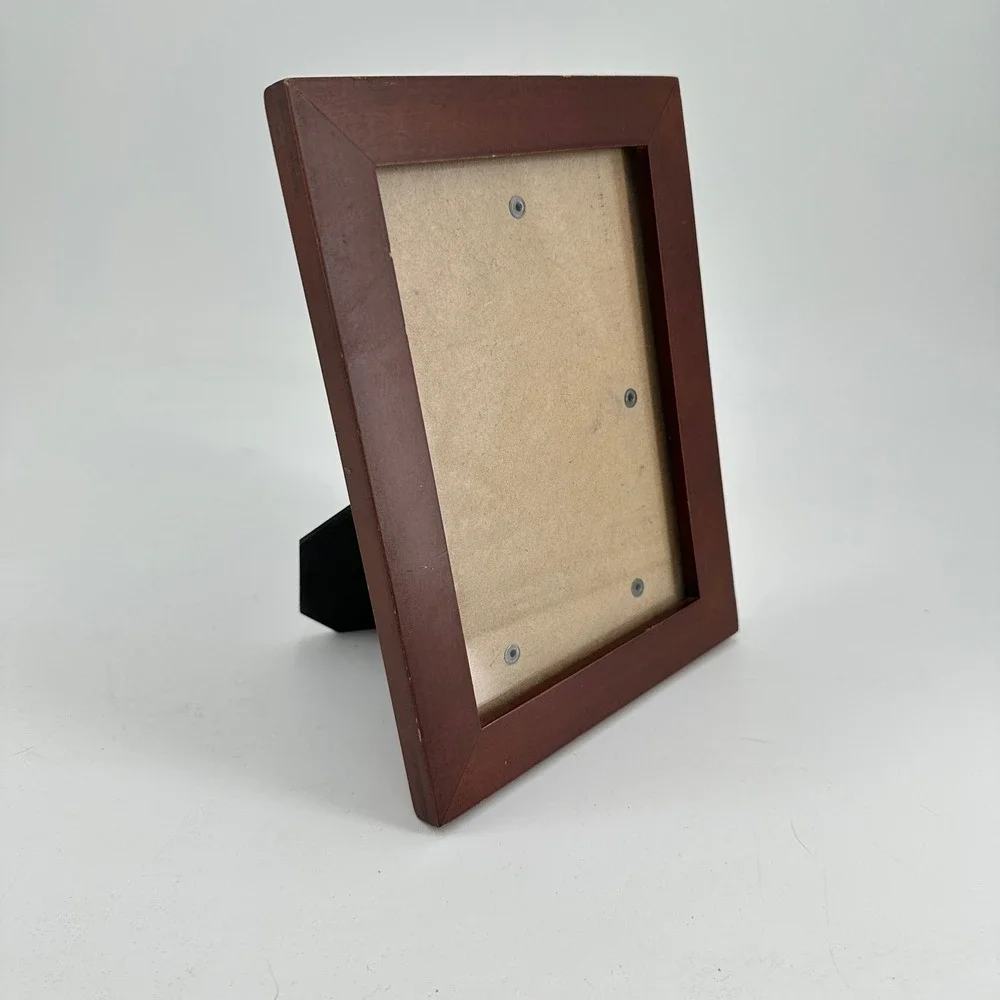 Cherry Wood 5x7 Picture Frame Beveled Edge Tabletop Wall Mount Red Brown